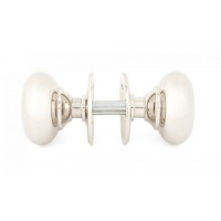 Polished Nickel Mushroom Mortice/Rim Knob Set